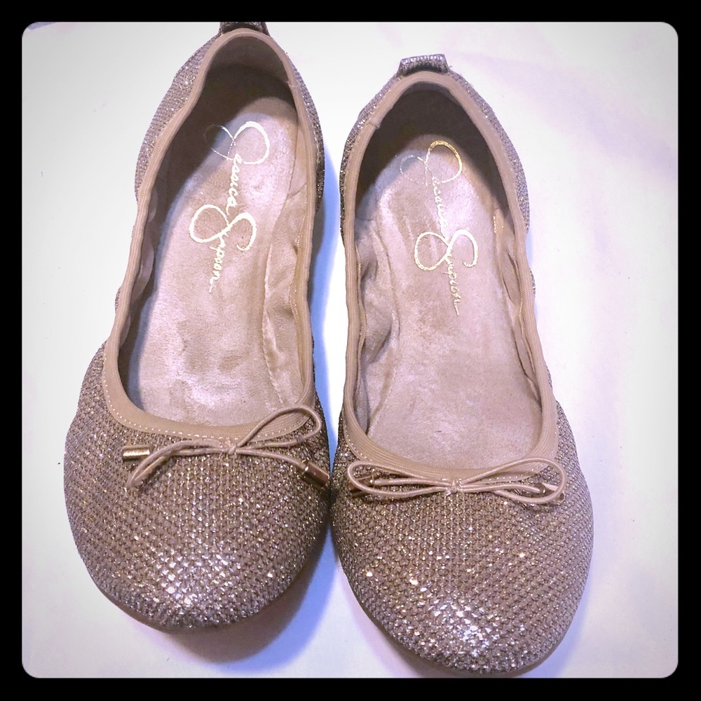 JESSICA SIMPSON SPARKLY FLAT SHOES